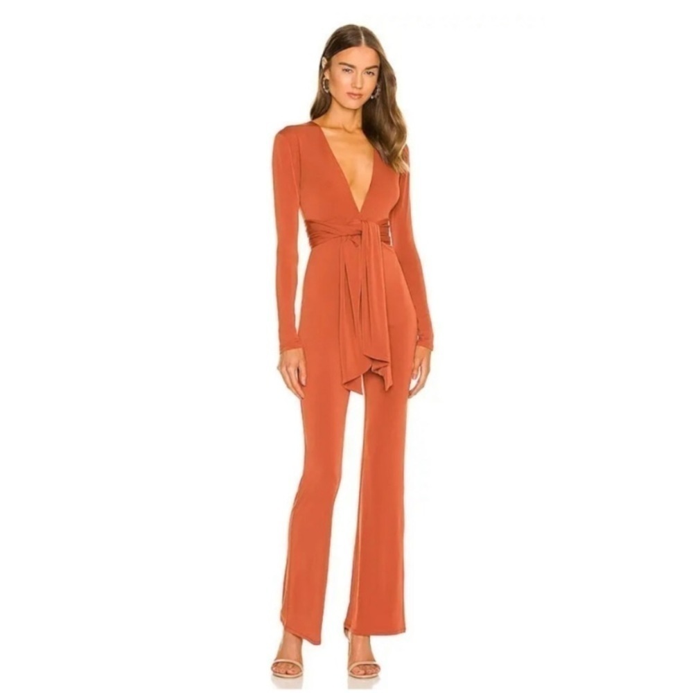 NWT Michael Costello X Revolve Janet Jumpsuit-Brick